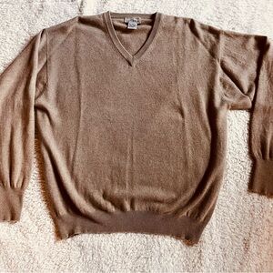 Vintage Louis Roth 100% 2 Ply Cashmere Sweater Men’s V Neck SOFT Tan XL Classic
